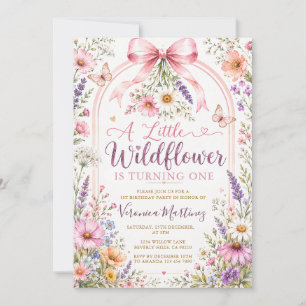 Invitation Une petite fleur sauvage fête son premier annivers