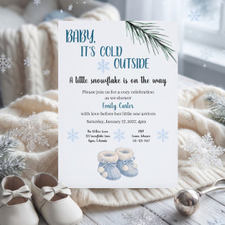 Invitation Une petite flocon de neige est en route Baby Showe