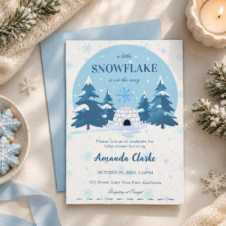 Invitation Une petite flocon de neige est en route Baby Showe