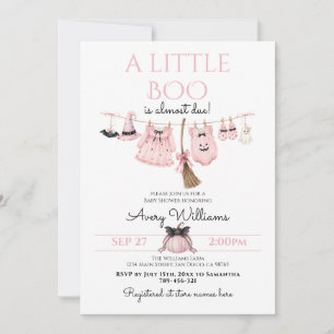 Invitation Une petite Halloween bébé fille rose Baby Shower