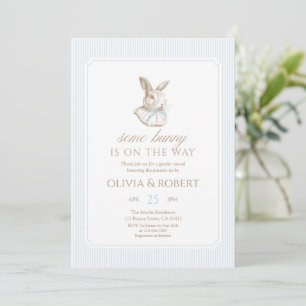 Invitation Une petite lapine est en route Baby Shower Bleu à 