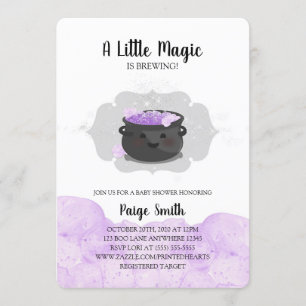Invitation Une Petite Magie Brûle Le Baby shower D'Halloween