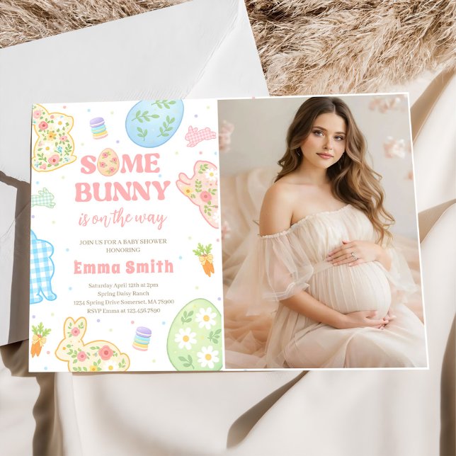 Invitation Une petite maman lapine arrive Bébé Shower Photo (Créateur téléchargé)