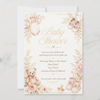 Invitation Une petite mignonne est en route Baby Shower