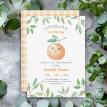 Une petite mignonne orange gingham citrus Baby Sho
