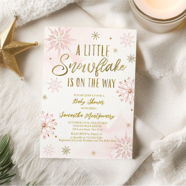 Invitation Une petite neige arrive baby shower (Créateur téléchargé)