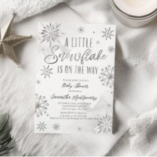 Invitation Une petite neige arrive baby shower