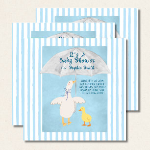 Invitation Une petite oie arrive Baby Shower Carré