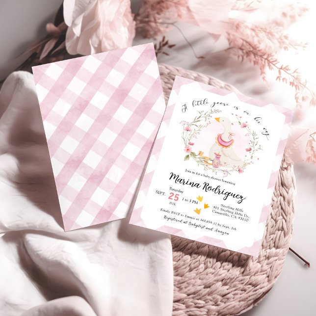 Invitation Une petite oie est en chemin baby shower Invitatio (Créateur téléchargé)