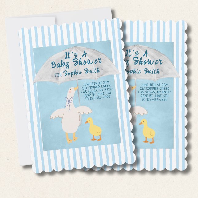 Invitation Une Petite Oie Est Sur Le Chemin Baby shower Scall (Créateur téléchargé)