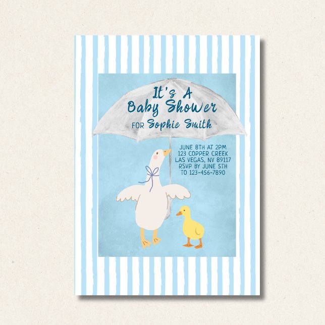 Invitation Une Petite Oie Est Sur Le Chemin Du Baby shower St (Créateur téléchargé)