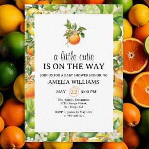 Invitation Une petite orange verte adorable pour une baby sho