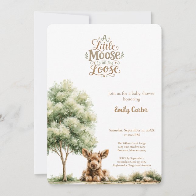 Invitation Une petite orignal est lâchée Baby Shower  (Devant)
