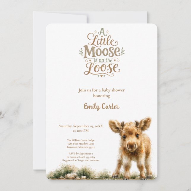 Invitation Une petite orignal est lâchée Baby Shower  (Devant)