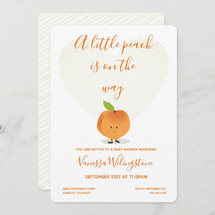 Invitation Une Petite Pêche est en chemin Baby shower