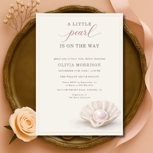 Invitation Une petite perle est en route Baby Shower