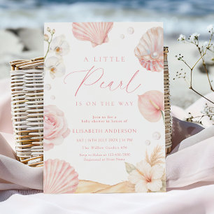 Invitation Une petite perle est en route Baby Shower