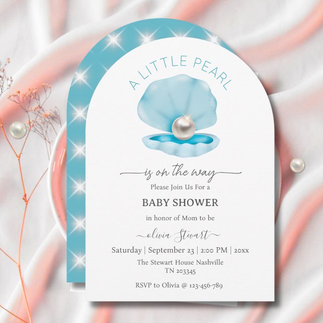 Invitation Une petite perle se trouve sur le chemin Baby show (Créateur téléchargé)