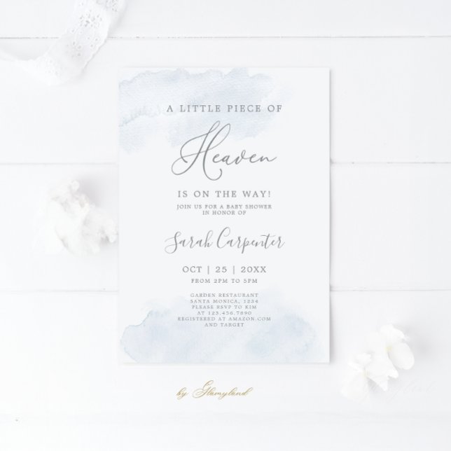 Invitation Une petite pièce du ciel Baby Shower Garçon (Créateur téléchargé)