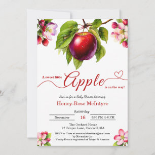 Invitation Une petite pomme est en route Baby Shower d'auto