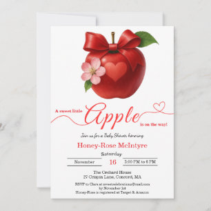 Invitation Une petite pomme est en route Baby Shower d'auto