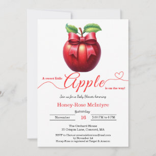 Invitation Une petite pomme est en route Baby Shower d'auto
