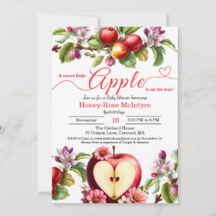Invitation Une petite pomme est en route Baby Shower d'auto