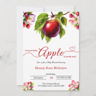 Invitation Une petite pomme est en route Fête de bébé d'aut