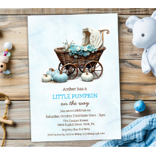 Invitation Une petite poussette bébé citrouille Baby Shower