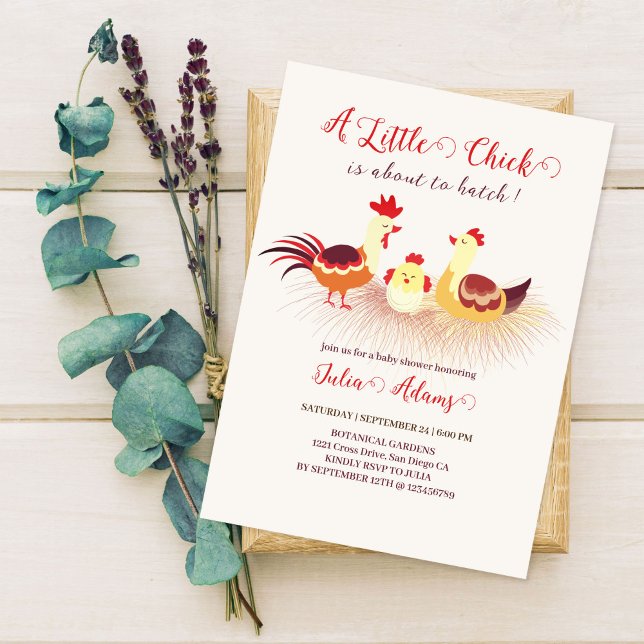 Invitation Une petite poussin est sur le point d'éclore Showe (Créateur téléchargé)