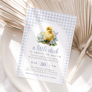 Invitation Une petite poussin Lavande de printemps pour une B