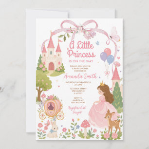 Invitation Une petite princesse arc rose conte de fée Baby Sh