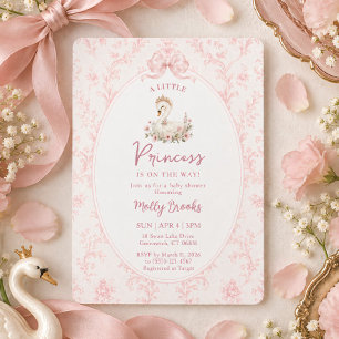 Invitation Une Petite Princesse Élégante Cygne Baby Shower