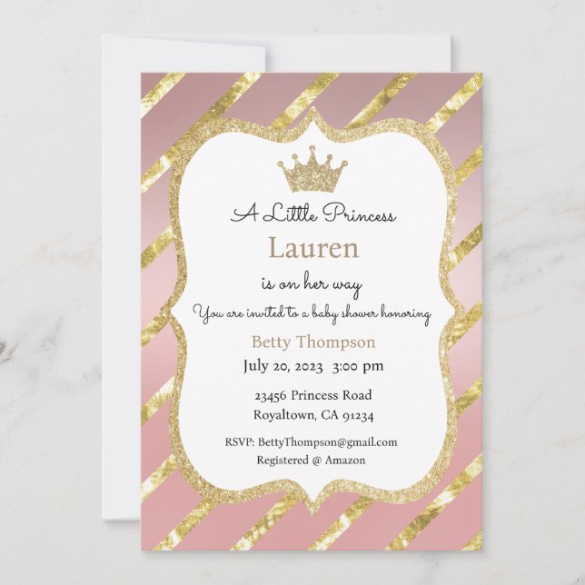 Invitation Une petite princesse est en route Invitation, Diad (Devant)