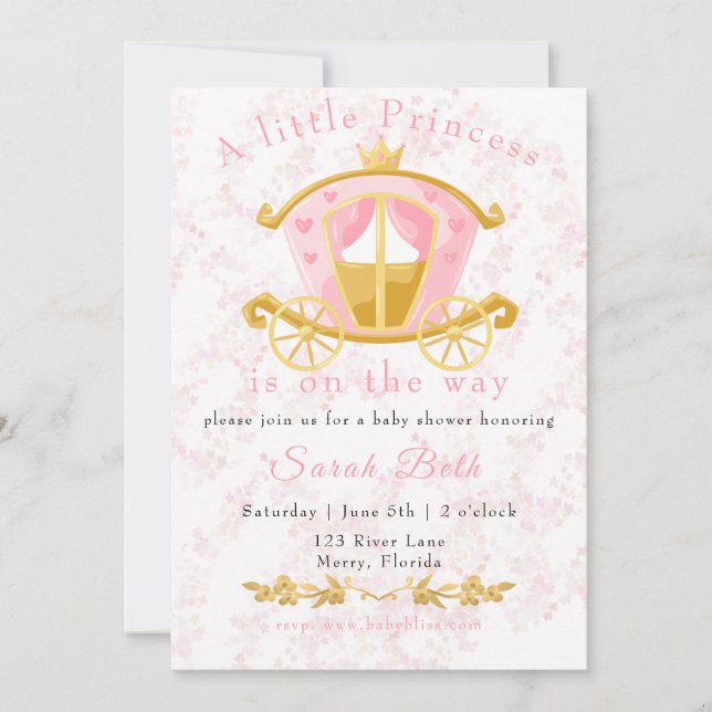 Invitation Une petite princesse est sur le chemin de l'invita (Devant)