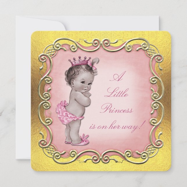 Invitation Une petite princesse est sur son Baby shower de ch (Devant)