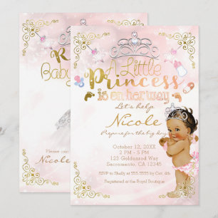 Invitation Une petite princesse Rose scintillant Baby Shower 