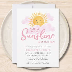 Invitation Une petite rayon de soleil est en route Baby Showe