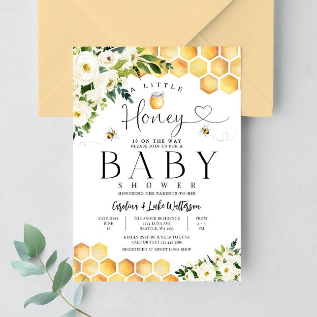 Invitation Une petite ruche pour bébé Baby Shower (Créateur téléchargé)