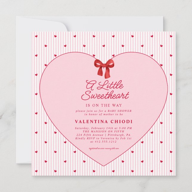 Invitation Une petite Saint-Valentin chérie Fête de bébé Coqu (Devant)