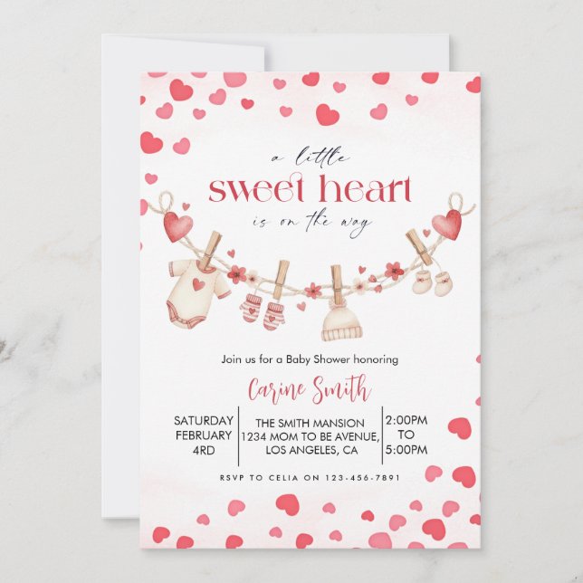Invitation Une petite Saint-Valentin pour un bébé   (Devant)