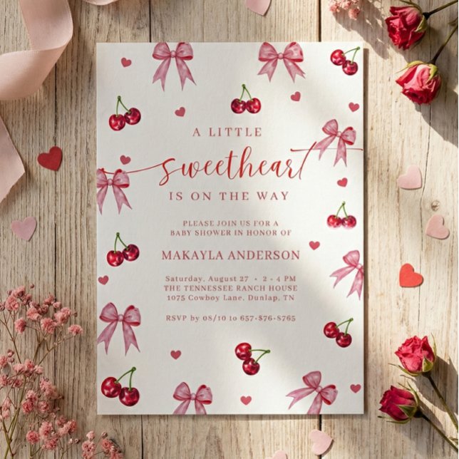 Invitation Une petite Saint-Valentin pour un bébé Shower (Créateur téléchargé)