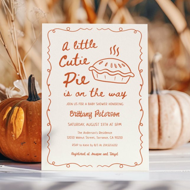 Invitation Une Petite Tarte Cutie Se Trouve Sur Le Chemin Du  (Créateur téléchargé)