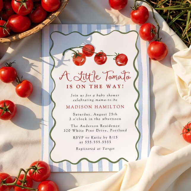 Invitation Une petite tomate est en route Baby Shower (Créateur téléchargé)