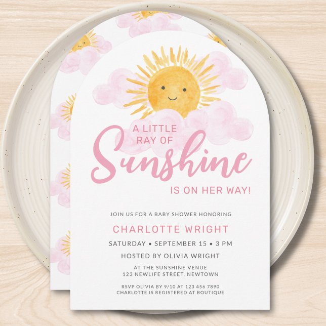 Invitation Une petite touche de soleil est en route Baby Show (Créateur téléchargé)