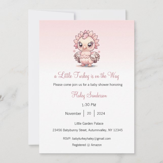 Invitation Une petite Turquie est sur la voie de l'invitation (Devant)