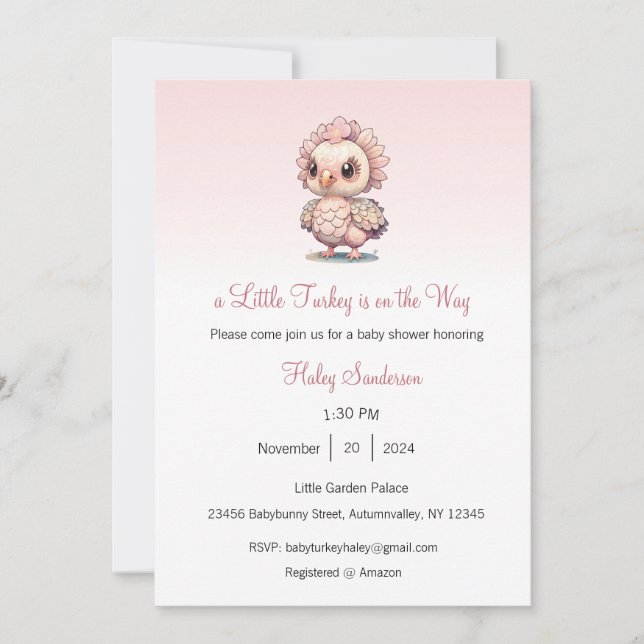 Invitation Une petite Turquie est sur la voie de l'invitation (Devant)