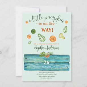 Invitation Une petite verdure de citrouille bébé automne show