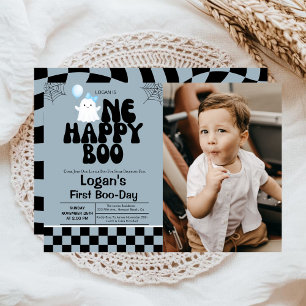 Invitation Une photo de fête d'anniversaire de 1 an de Happy 
