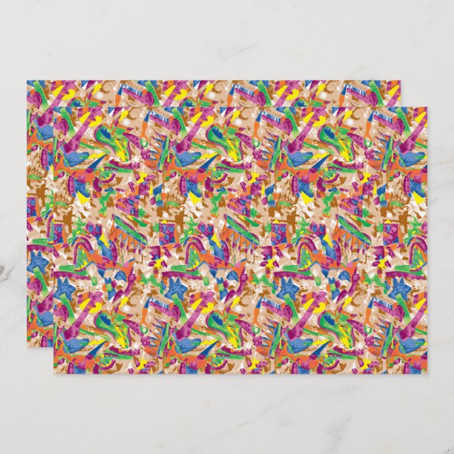 Invitation Une pièce d'art moderne et vibrante, avec des pein (Devant / Derrière)